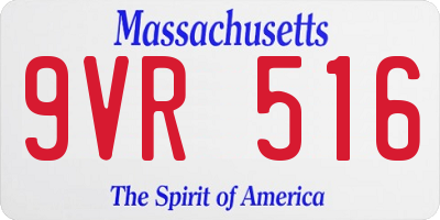MA license plate 9VR516