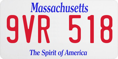 MA license plate 9VR518