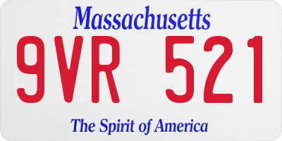 MA license plate 9VR521