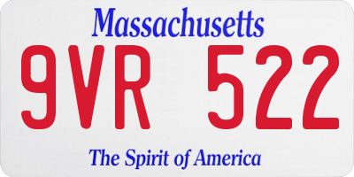 MA license plate 9VR522