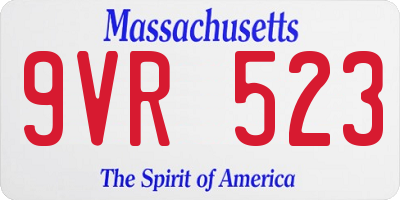 MA license plate 9VR523