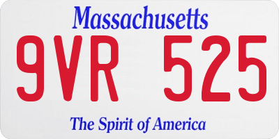 MA license plate 9VR525