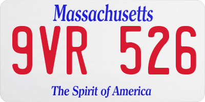 MA license plate 9VR526