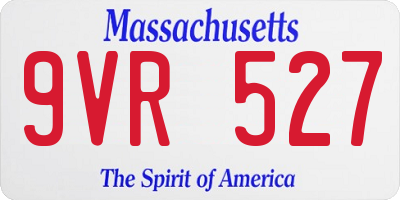 MA license plate 9VR527