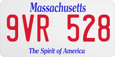 MA license plate 9VR528
