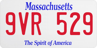 MA license plate 9VR529