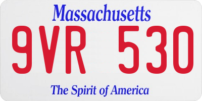 MA license plate 9VR530