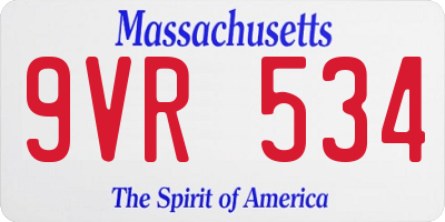 MA license plate 9VR534