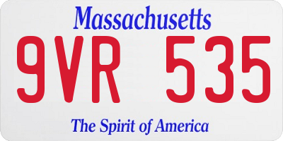 MA license plate 9VR535