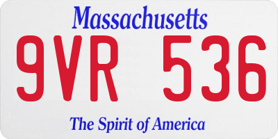 MA license plate 9VR536