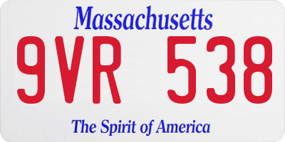 MA license plate 9VR538