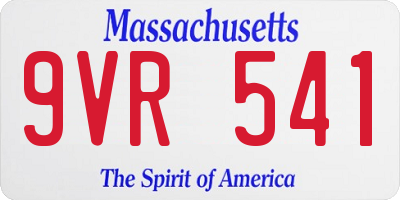 MA license plate 9VR541