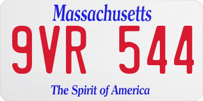 MA license plate 9VR544