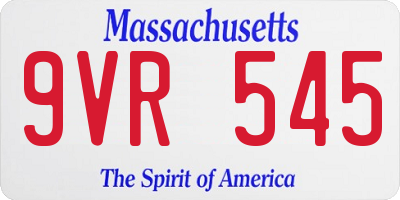 MA license plate 9VR545