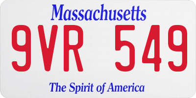 MA license plate 9VR549