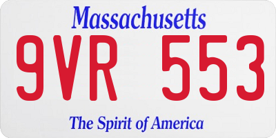 MA license plate 9VR553
