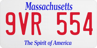 MA license plate 9VR554
