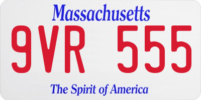 MA license plate 9VR555