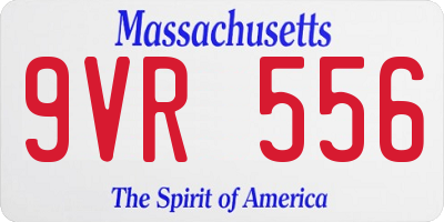 MA license plate 9VR556