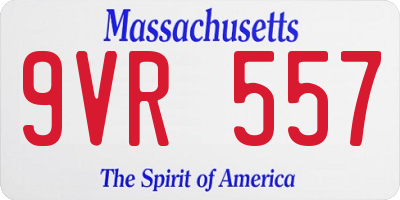 MA license plate 9VR557