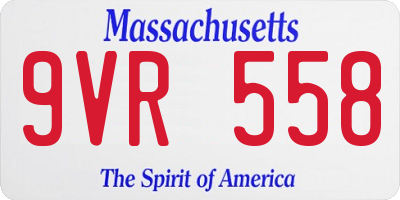 MA license plate 9VR558