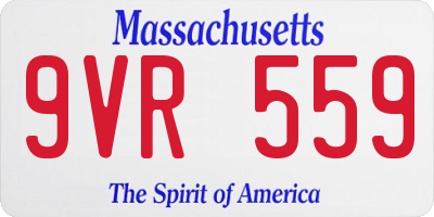MA license plate 9VR559