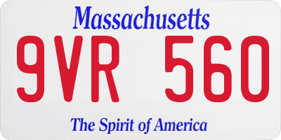 MA license plate 9VR560