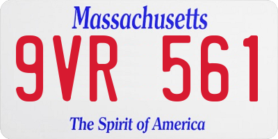 MA license plate 9VR561