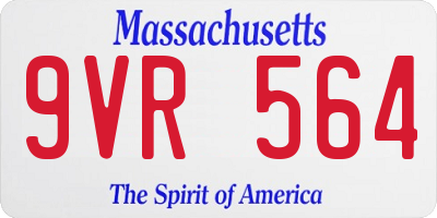 MA license plate 9VR564