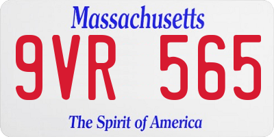 MA license plate 9VR565