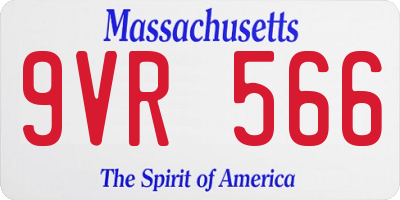 MA license plate 9VR566