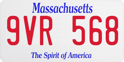MA license plate 9VR568