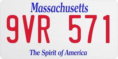 MA license plate 9VR571
