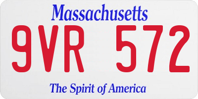 MA license plate 9VR572