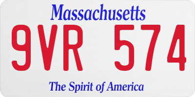 MA license plate 9VR574