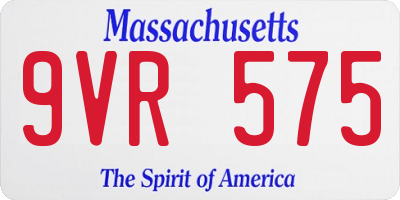 MA license plate 9VR575