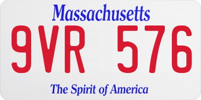 MA license plate 9VR576