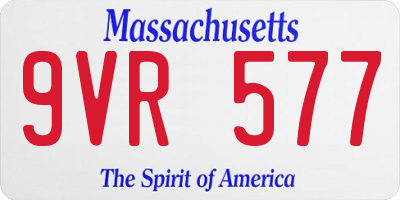 MA license plate 9VR577