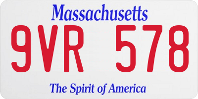 MA license plate 9VR578