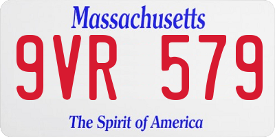 MA license plate 9VR579