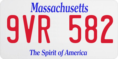 MA license plate 9VR582