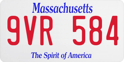 MA license plate 9VR584