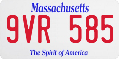 MA license plate 9VR585