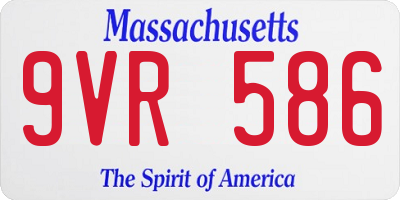MA license plate 9VR586