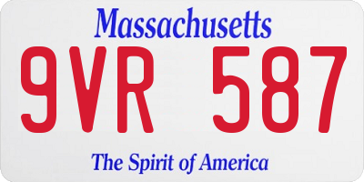 MA license plate 9VR587