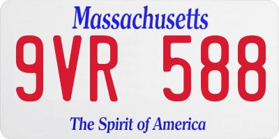 MA license plate 9VR588