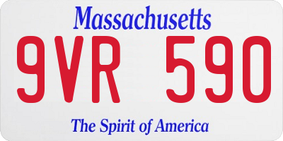 MA license plate 9VR590