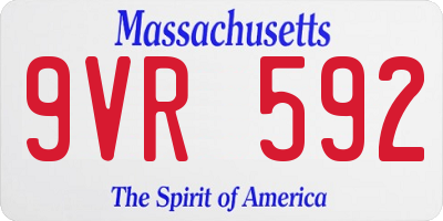 MA license plate 9VR592