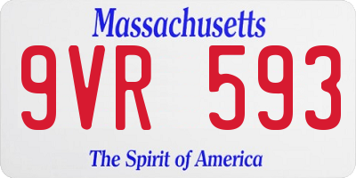 MA license plate 9VR593