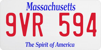 MA license plate 9VR594